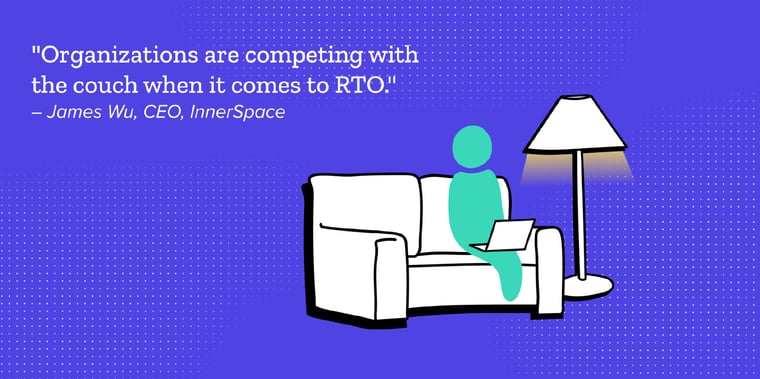 Organizations are competing with the couch when it comes to RTO graphic by InnerSpace