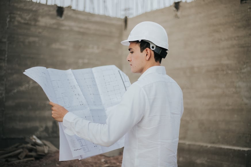 architect determining how much space in construction site
