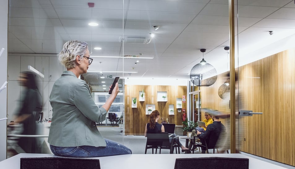 woman working in an efficient workspace