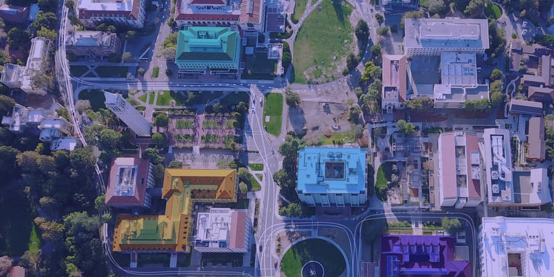 birds eye view of a campus for campus space planning with InnerSpace 